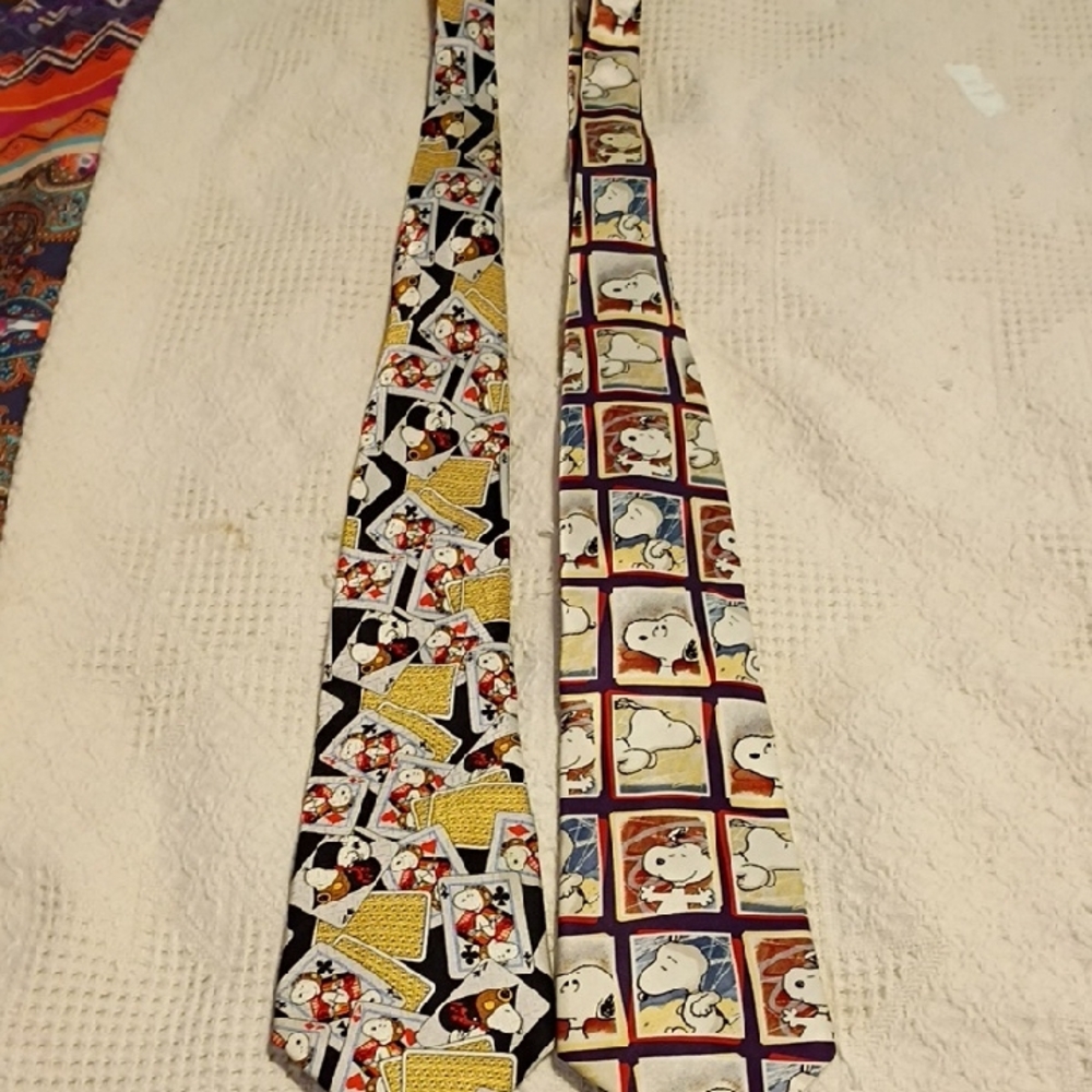 2 Snoopy Peanut Ties For One Price